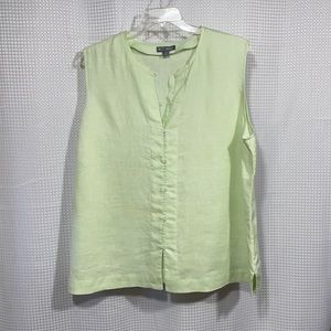 GOSilk Mint Linen Tank Top